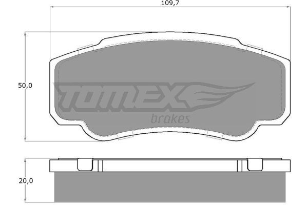 TOMEX BRAKES Комплект тормозных колодок, дисковый тормоз TX 12-46